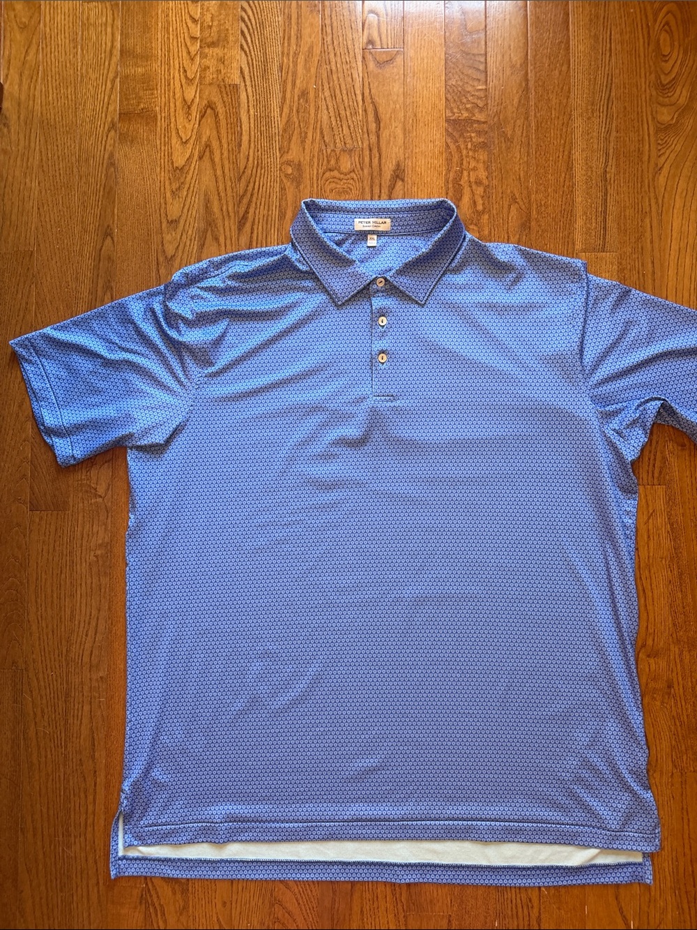 Peter Millar Blue Micro-Pattern Polo